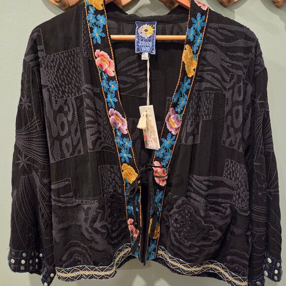 NWT Johnny Was Nera Kimono in Starbright black size S - Picture 1 of 5
